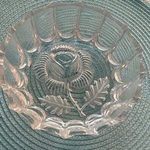 Clear Glass Rose Bowl